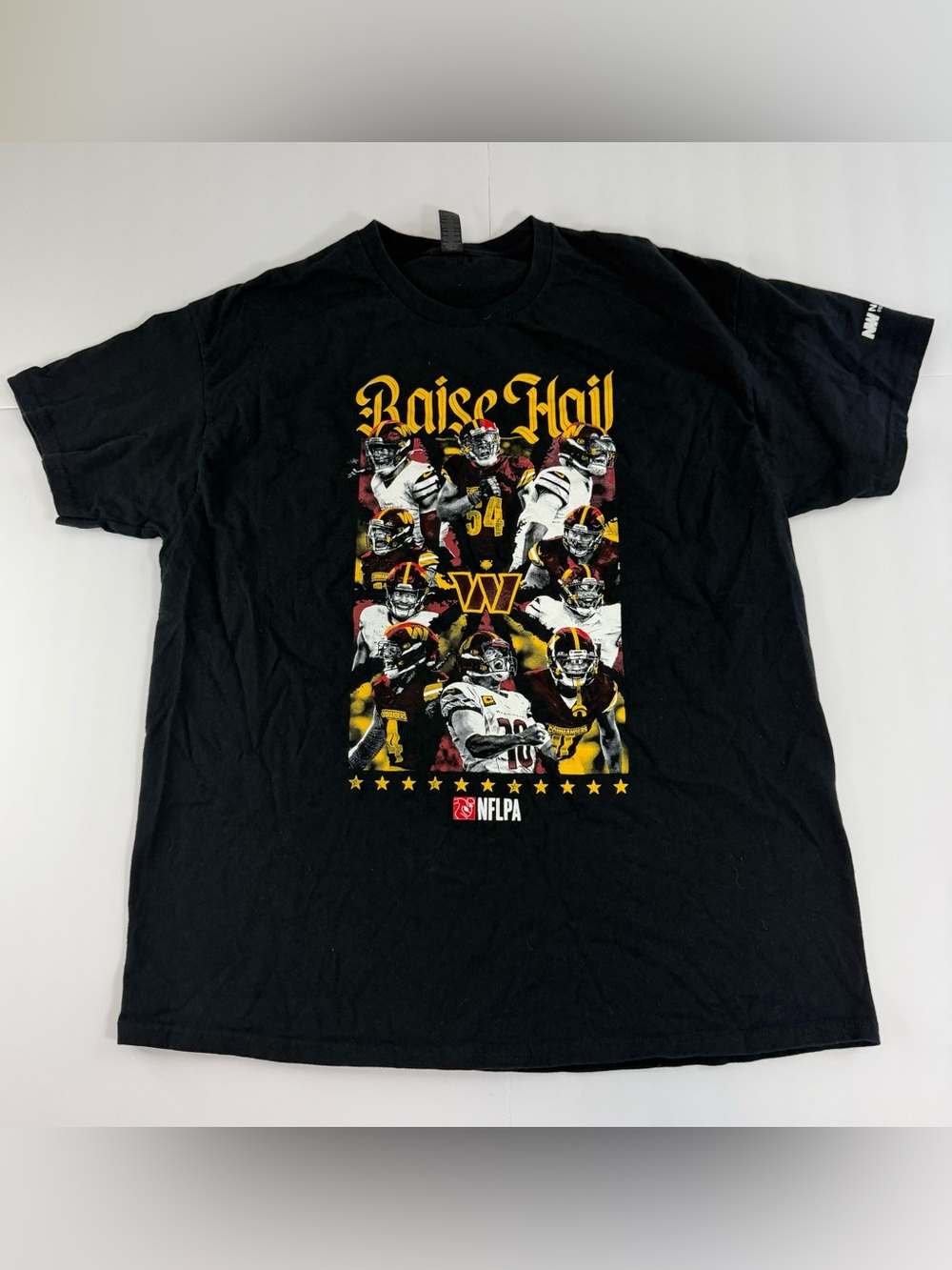 Gildan Washington Commanders Black 'Raise Hail' NFL Graphic PrintTee